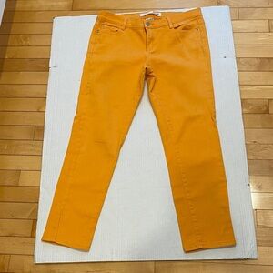 Joe Fresh Women's Straight Slim Cut Leg Cotton Jeans in Vibrant Orange Size 8